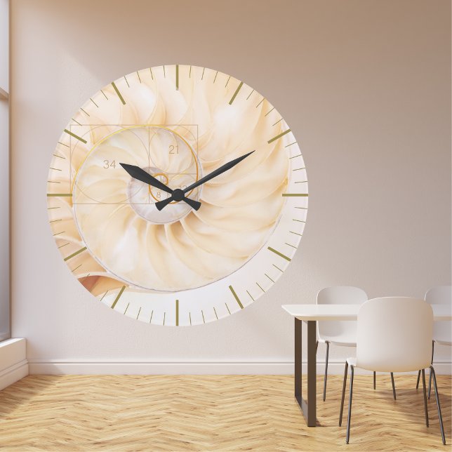 Fibonacci Golden Ration Sacred Geometry Maths Art Large Clock (Creator Uploaded)