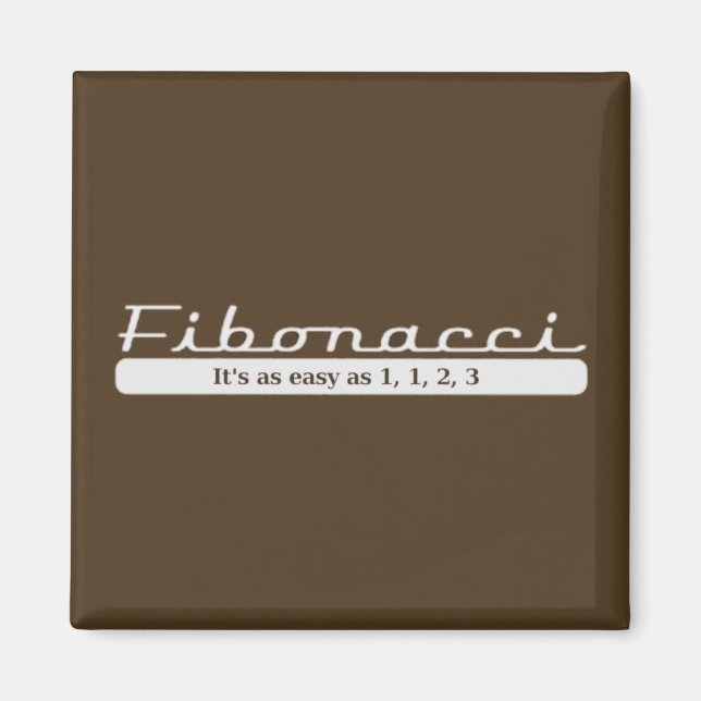 fibonacci... It's as easy as 1, 1, 2, 3 Magnet (Front)