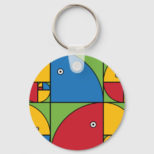 Fibonacci Parrots Key Ring