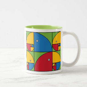 Fibonacci Parrots Two-Tone Coffee Mug