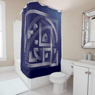 Fibonacci puzzle shower curtain