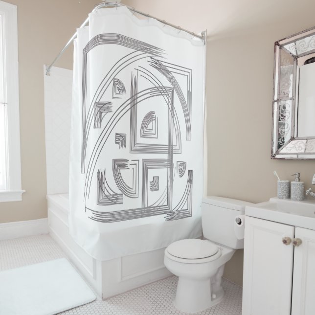 Fibonacci puzzle shower curtain (In Situ)