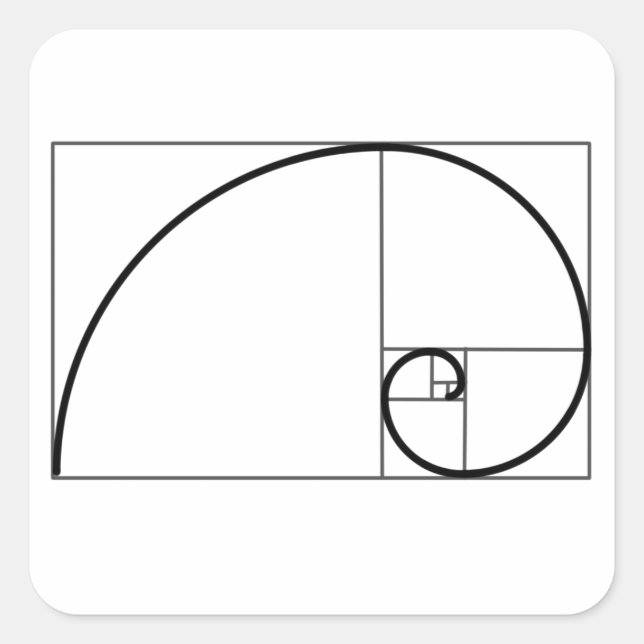 Fibonacci Ratio Square Sticker (Front)