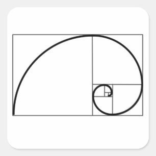 Fibonacci Ratio Square Sticker
