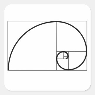 Fibonacci Ratio Square Sticker