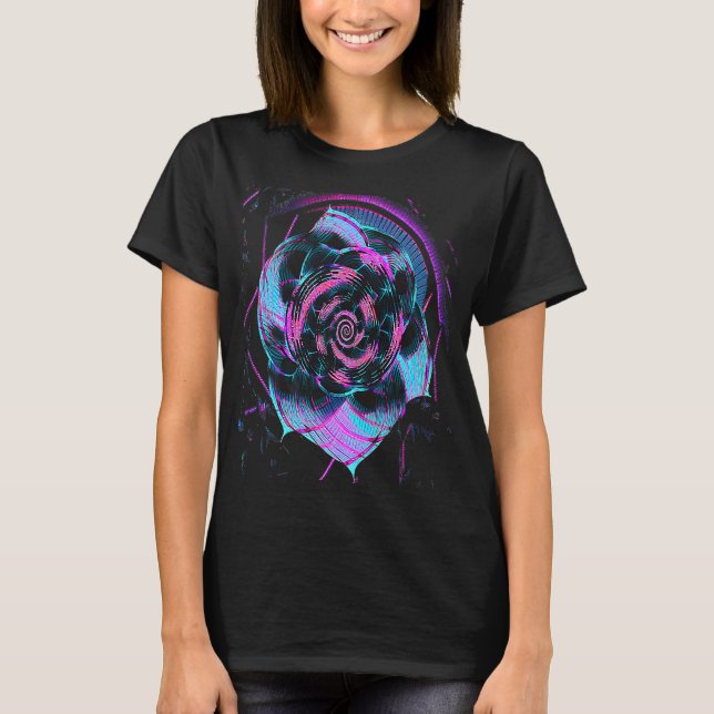Fibonacci Sequence Flower Vaporwave Aesthetics T-Shirt (Front)