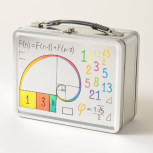 Fibonacci Sequence & Golden Ratio Math Metal Lunch Box