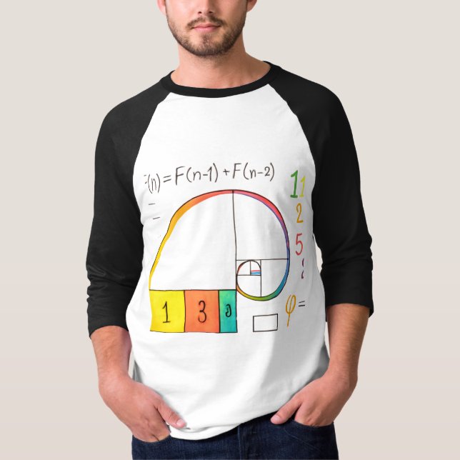 Fibonacci Sequence & Golden Ratio Math T-Shirt (Front)