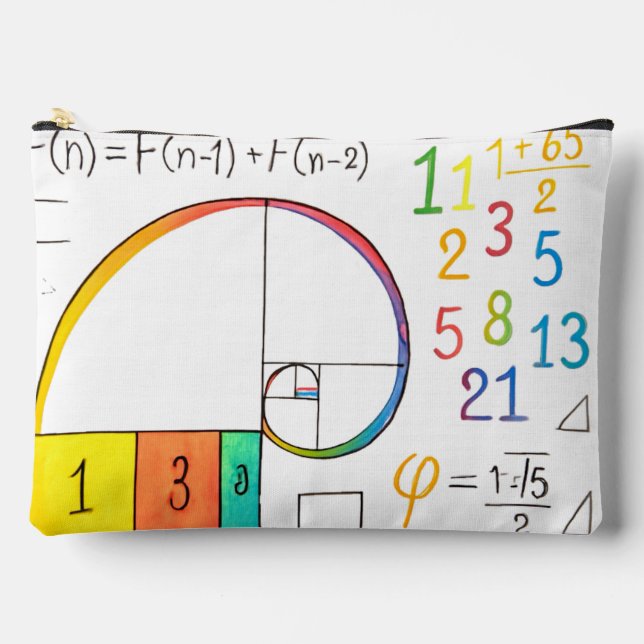 Fibonacci Sequence & Golden Ratio Math Zip Pouch (Front)