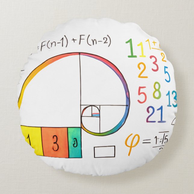 Fibonacci Sequence Math Pillow (Front)
