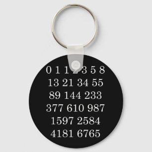 Fibonacci sequence numbers key-chain Math Geek Key Ring