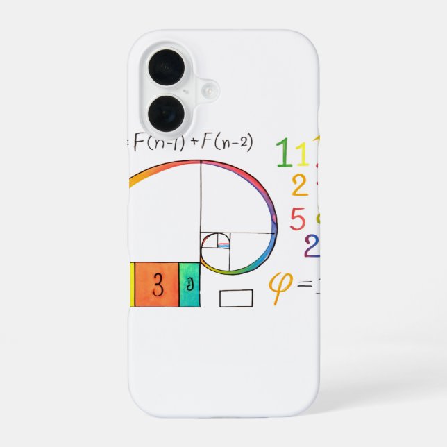 Fibonacci Sequence Spiral iPhone Case (Back)