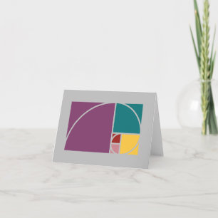 Fibonacci spiral and golden ratio rectangles card