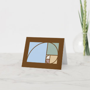 Fibonacci spiral and golden ratio rectangles card