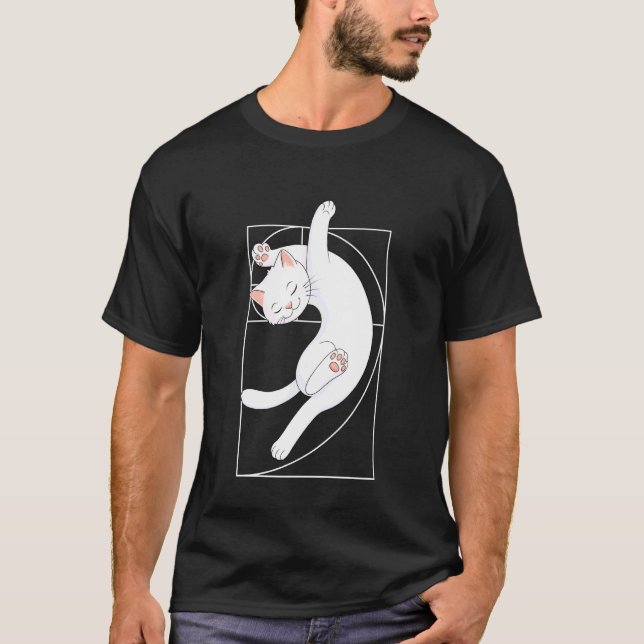 Fibonacci Spiral Cat T-Shirt (Front)