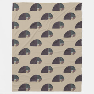 Fibonacci Spiral Elephant - Golden Ratio 2 Fleece Blanket