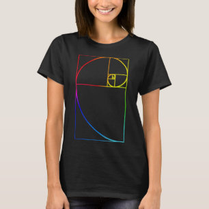Fibonacci Spiral Geometry Sacred Spiritual Zen Yog T-Shirt