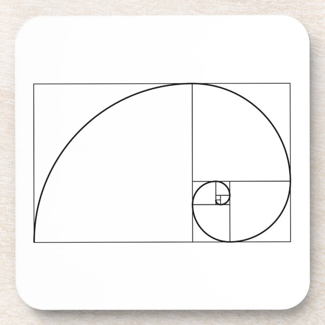 Fibonacci Spiral Golden Ratio Coaster (Front)