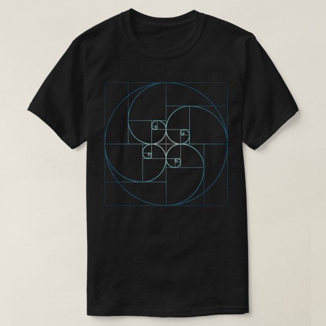 Fibonacci Spiral Golden Ratio Geometry Architectur T-Shirt (Design Front)