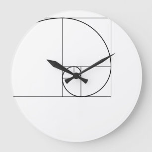 Fibonacci Spiral Golden Ratio Large Clock