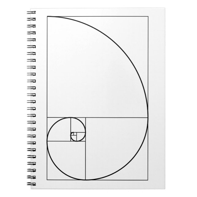 Fibonacci Spiral Golden Ratio Notebook (Front)