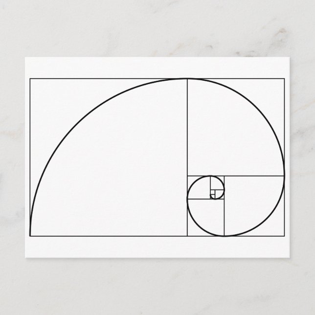 Fibonacci Spiral Golden Ratio Postcard (Front)