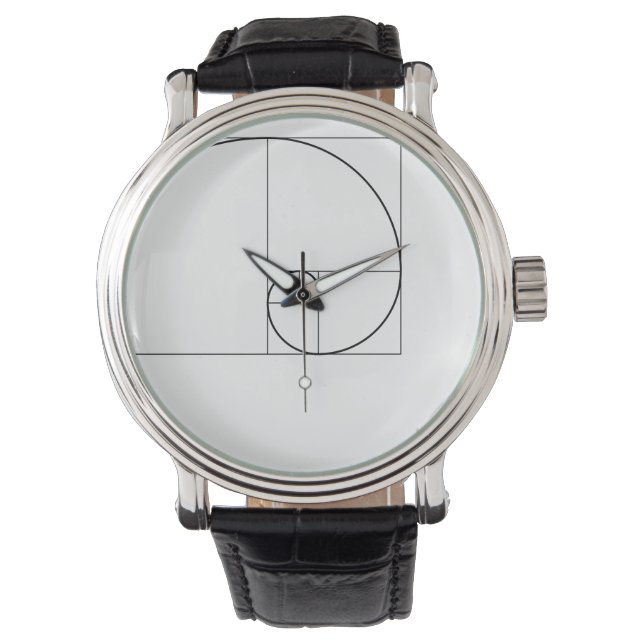 Fibonacci Spiral Golden Ratio Watch (Front)