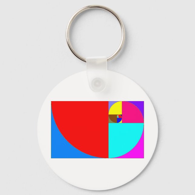 fibonacci spiral key ring (Front)