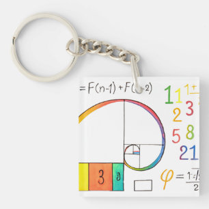Fibonacci Spiral keychain