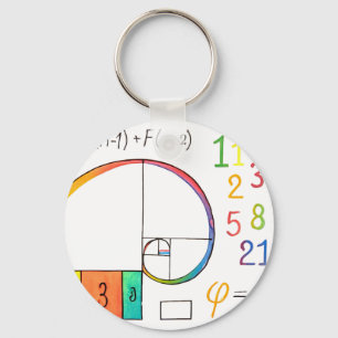 Fibonacci Spiral keychain