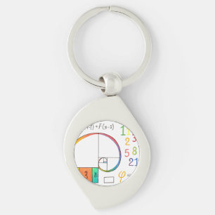 Fibonacci Spiral keychain