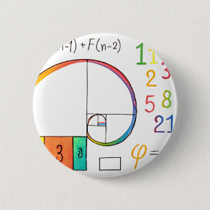 Fibonacci Spiral Pin Button