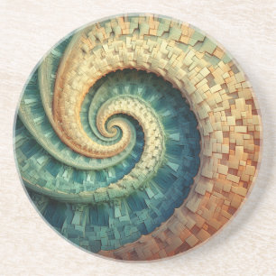 Fibonacci Spiral Sandstone Coaster