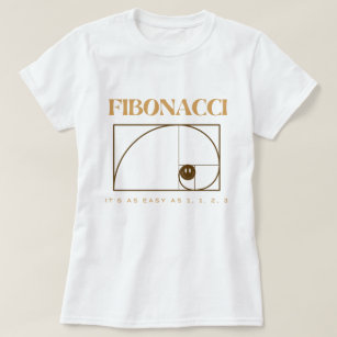 Fibonacci with brown text for math lovers T-Shirt