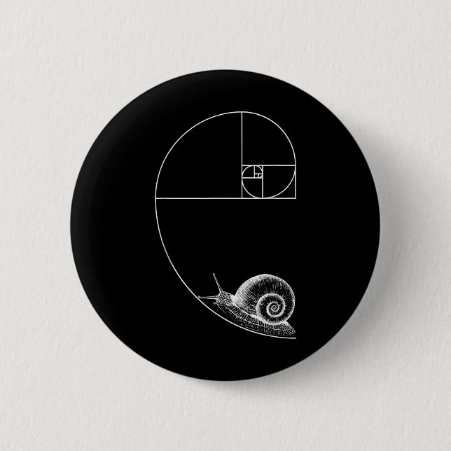 Fibonacci With Snail Mathematics Math Teacher Geom 6 Cm Round Badge (Front)