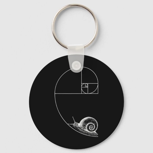 Fibonacci With Snail Mathematics Math Teacher Geom Key Ring (Front)
