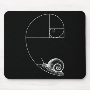 Fibonacci With Snail Mathematics Math Teacher Geom Mouse Pad