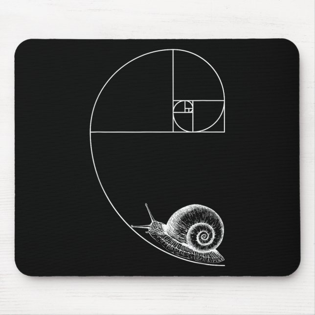 Fibonacci With Snail Mathematics Math Teacher Geom Mouse Pad (Front)