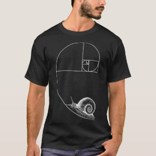 Fibonacci With Snail Mathematics Math Teacher Geom T-Shirt