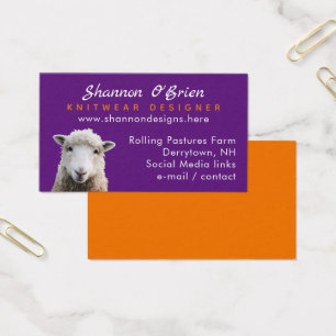 Fibre Arts Knitting Wool Lamb Sheep Business Card