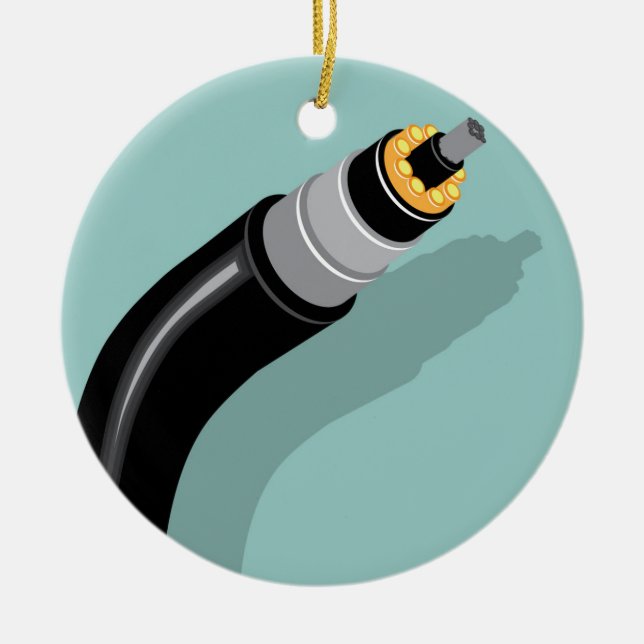 Fibre optic cable ceramic ornament (Front)