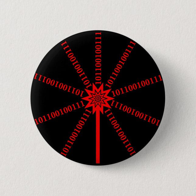 Fibre Optic Data Burst 6 Cm Round Badge (Front)