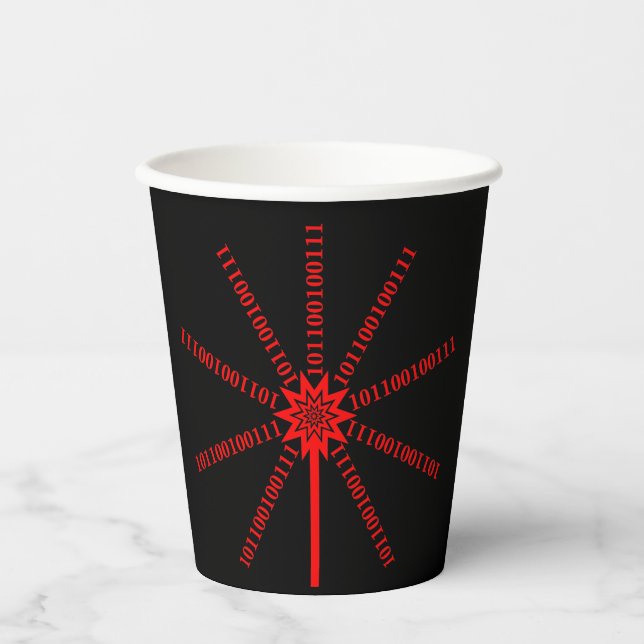 Fibre Optic Data Burst Paper Cups (Front)