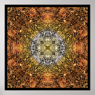 Fibres of Light Mandala Poster