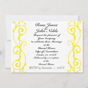Fibril Ivory (Yellow) Wedding Invitation