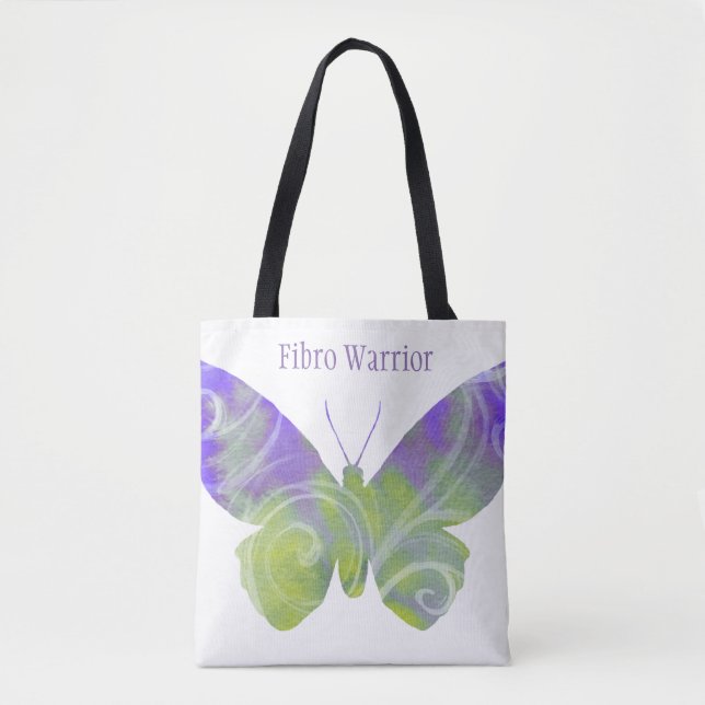 Fibro Butterfly Tote With Black Handles (Front)
