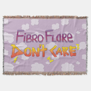 Fibro Flare Don't Care Throw Blanket