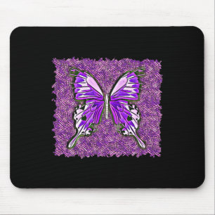 Fibro Lupus Stained Glass Butterfly Art Spoonie Mouse Pad