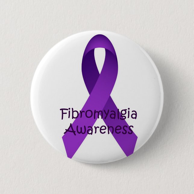 Fibro ribbon 6 cm round badge (Front)