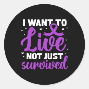 Fibro Warrior I Want To Live Not Just Survived Classic Round Sticker